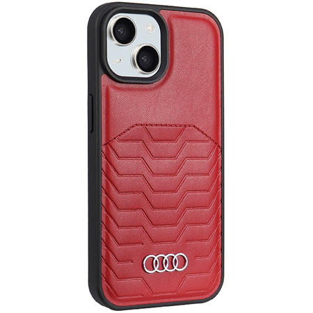 AUDI SYNTHETIC LEATHER CASE DO IPHONE 15 6.1 DO MAGSAFE HARDCASE WYSOKA