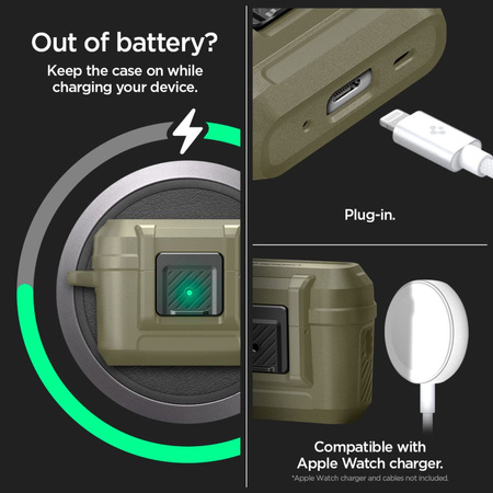 SPIGEN LOCK FIT ETUI DO AIRPODS PRO 1 2 VINTAGE KHAKI WYSOKA OCHRONA I STYL