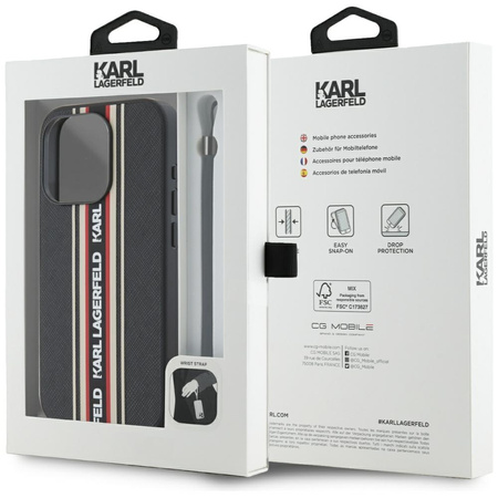 KARL LAGERFELD ETUI SAFFIANO ATHLEISURE STRIPES CORD DO IPHONE 15 PRO