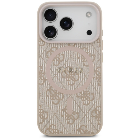 Etui Guess 4G Ring Classic Logo MagSafe  do iPhone 17 Pro różowy