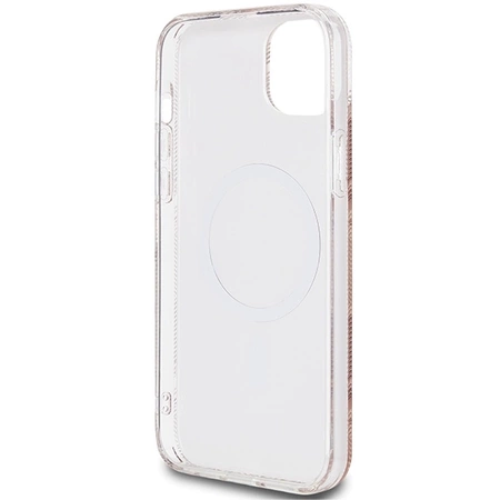 Etui Guess IML GCube MagSafe na iPhone 15 Plus / 14 Plus - brązowe