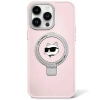 Etui Karl Lagerfeld Ring Stand Choupette Head MagSafe do iPhone 15 Pro Max - różowe