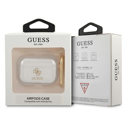 Guess GUAPUCG4GT AirPods Pro cover Transparent Glitter Collection