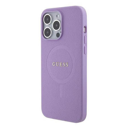 Guess GUHMP15XPSAHMCU iPhone 15 Pro Max 6.7" fioletowy/purple hardcase Saffiano MagSafe