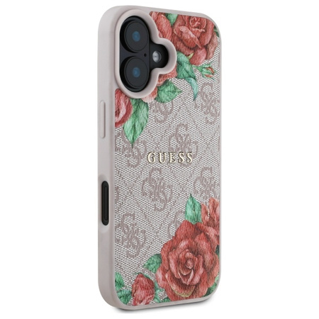 GUESS ETUI HARDCASE CASE DO MAGSAFE IPHONE 16 6 1 POKROWIEC RÓŻOWY FLOWERS