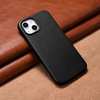 iCarer Case Leather pokrowiec etui z naturalnej skóry do iPhone 14 Plus czarny (kompatybilne z MagSafe)