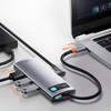 Baseus Metal Gleam Series multifunkcjonalny HUB USB 5w1 USB Typ C PD 100W HDMI szary (WKWG020013)