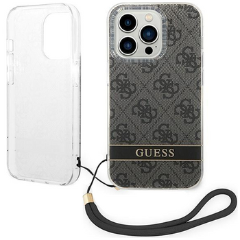 Guess GUOHCP14LH4STK iPhone 14 Pro 6,1" czarny/black hardcase 4G Print Strap