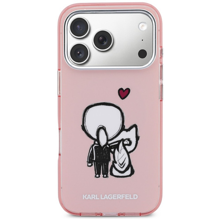 Etui Karl Lagerfeld Karl & Choupette Back MagSafe do iPhone 17 Pro Max różowy