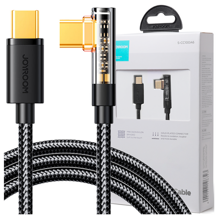 Joyroom kabel Lightning kątowy - USB do szybkiego ładowania i transferu danych 2.4A 1,2 m czarny (S-UL012A6)