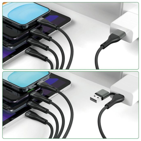 4SMARTS KABEL USB-C USB-A 4W1 1.2M DO TELEFONÓW TABLETÓW SZYBKIE ŁADOWANIE