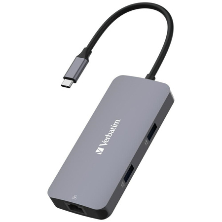 Verbatim Adapter Hub USB-C - HDMI/USB-C  /Eternet/2xUSB-A 3.0 aluminiowy/aluminum 32150