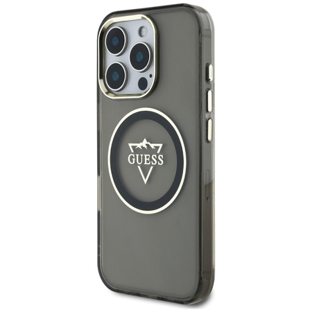 GUESS POKROWIEC TPU DO MAGSAFE IPHONE 16 PRO LOGO METAL MOUNTAIN NOWOCZESNE