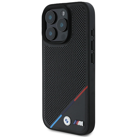 BMW BMHMP16L23PUPDK iPhone 16 Pro 6.3 czarny/black hardcase M Perforated Tricolor Line MagSafe