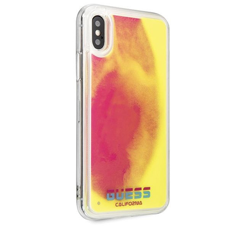 Etui Guess California Glow in the dark na iPhone X / Xs - różowe