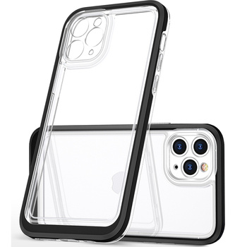 HURTEL ETUI SILIKONOWE POKROWIEC DO IPHONE 14 PRO MAX CLEAR 3IN1 Z RAMKĄ