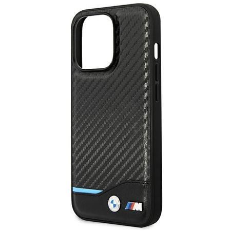 BMW ETUI LEATHER CARBON DO IPHONE 14 PRO 6.1 OCHRONNE HARDCASE DESIGN