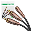 Ugreen kabel przewód audio 3,5 mm mini jack (żeński) - 2RCA (męski) 2m brązowy (AV198 50131)