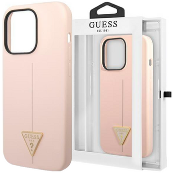 Guess GUHCP14SSLTGP iPhone 14 6,1" różowy/pink hardcase Silicone Triangle