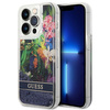 Guess GUHCP14LLFLSB iPhone 14 Pro 6,1" niebieski/blue hardcase Flower Liquid Glitter