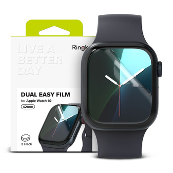 RINGKE FOLIA OCHRONNA DUAL EASY 3-PACK DO APPLE WATCH 10 42 MM EKRAN SZYBY