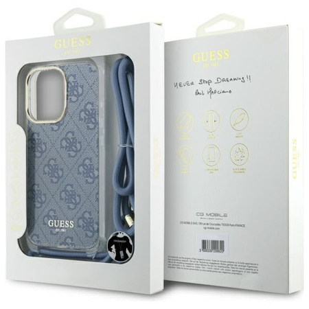 GUESS ETUI HARDCASE POKROWIEC CASE DO IPHONE 16 PRO DO APPLE CROSSBODY CORD