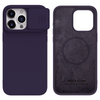 Silikonowe etui Nillkin CamShield Silky Silicone Case do iPhone 15 Pro z osłoną na aparat - ciemnofioletowe