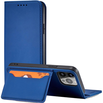 Magnet Card Case etui do Samsung Galaxy S22 Ultra pokrowiec portfel na karty kartę podstawka niebieski