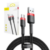 Baseus Cafule Cable wytrzymały nylonowy kabel przewód USB / USB-C QC3.0 3A 0,5M czarno-czerwony (CATKLF-A91)