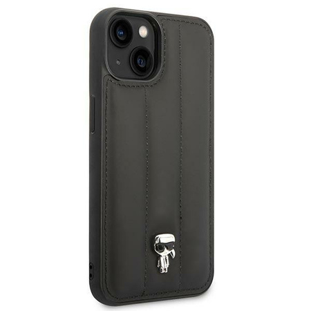 Etui Karl Lagerfeld KLHCP14SPSQPK na iPhone 14 hardcase - czarne Puffy Ikonik Pin