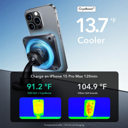 ESR HALOLOCK CAR MOUNT MAGNETIC WIRELESS CHARGER QI2 15W DO IPHONE 12 13 14