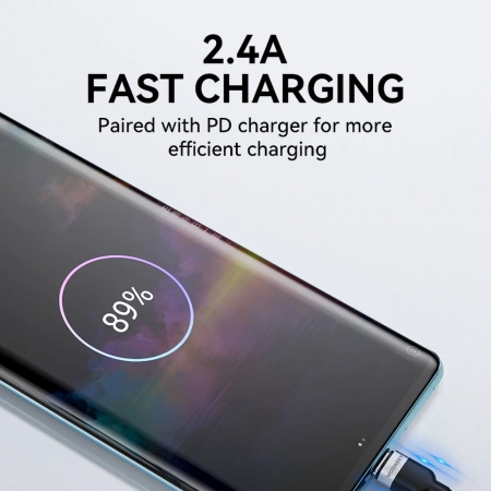 WOZINSKY KABEL USB-A DO USB-C 2.4A 2M DO TELEFONÓW APPLE SZYBKIE ŁADOWANIE