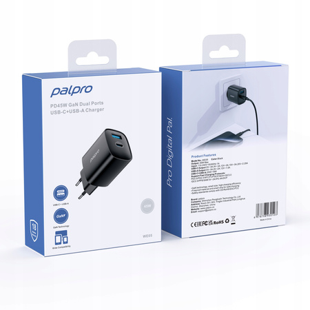 PALPRO SZYBKA ŁADOWARKA DO TELEFONU 2X USB-C USB-A KOSTKA DO ŁADOWARKI 45W