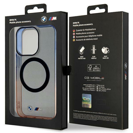 Etui BMW BMHMP14XHTGE na iPhone 14 Pro Max 6.7" - szare hardcase Gradient Bumper MagSafe