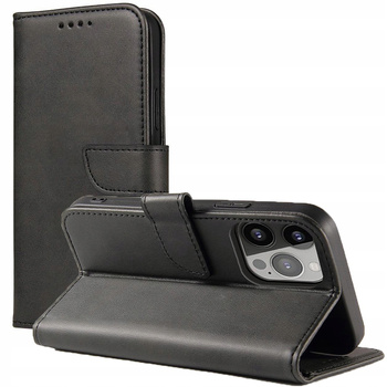 HURTEL ETUI MAGNET CASE DO IPHONE 14 PLUS Z KLAPKĄ I PODSTAWKĄ WYTRZYMAŁE