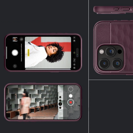 Etui Caseology Parallax Mag z MagSafe na iPhone 15 Pro - burgundowe