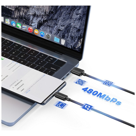 USAMS KABEL USB-A DO USB-C 3A 2M DO TELEFONÓW ZASILANIE PD SZYBKA