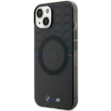 Etui BMW BMHMP14SHGPK na iPhone 14 - szare Pattern MagSafe