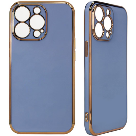 Lighting Color Case etui do Samsung Galaxy A73 5G żelowy pokrowiec ze złotą ramką niebieski