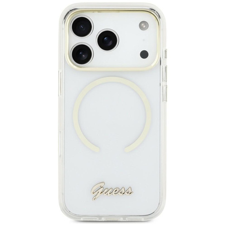 Etui Guess IML Script Metal MagSafe do iPhone Air przezroczysty