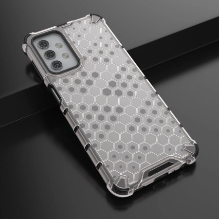 HURTEL ETUI HONEYCOMB DO SAMSUNG GALAXY A32 5G Z ŻELOWĄ RAMKĄ PRZEZROCZYSTE