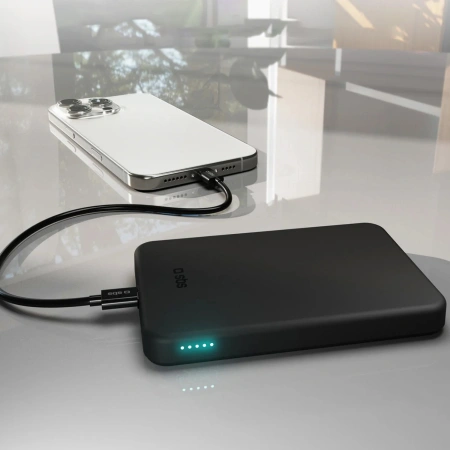 Powerbank SBS Mag Power Qi2 5000 mAh kompatybilny z MagSafe - czarny