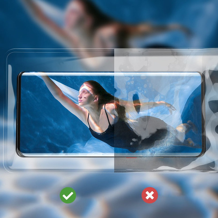Baseus przezroczysty wodoodporny pokrowiec wodoszczelne etui torebka na telefon na basen plażę czarny (ACFSD-E01)