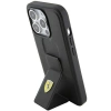 Etui Ferrari Grip Stand Metal Logo na iPhone 15 Pro - czarne