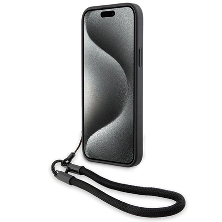 Etui BMW Signature Leather Wordmark Cord na iPhone 15 Plus / 14 Plus - czarne