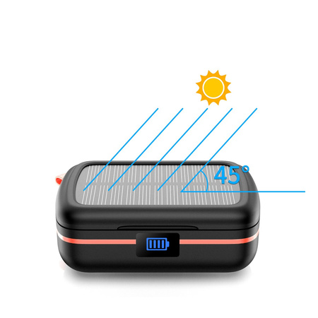 Choetech słuchawki bezprzewodowe TWS wodoodporne z panelem słonecznym i wbudowanym powerbankiem 2500mAh czarny (BH-T05)