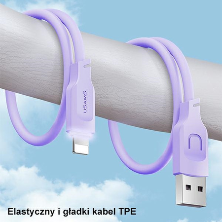 USAMS KABEL DO LIGHTNING 1,2M 2,4A DO IPHONE 12 13 14 Z FUNKCJĄ FAST