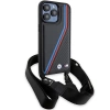 Etui BMW M Edition Carbon Tricolor Lines & Strap na iPhone 15 Pro Max - czarne