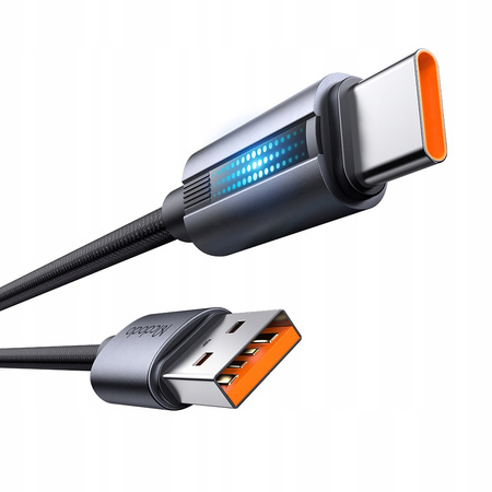 MCDODO KABEL USB-C SZYBKIE ŁADOWANIE DO SAMSUNG XIAOMI TYP C 6A 100W 1M LED
