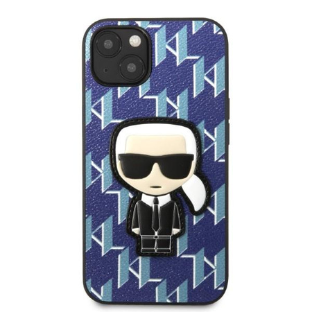 Etui Karl Lagerfeld KLHCP13MPMNIKBL na iPhone 13 hardcase - niebieskie Monogram Ikonik Patch